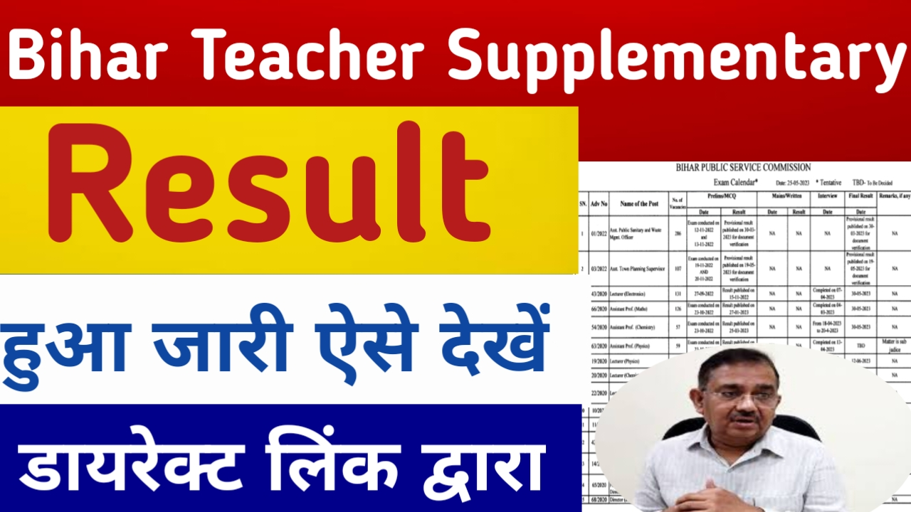 Bihar Teacher Supplementary Result 2023 Released