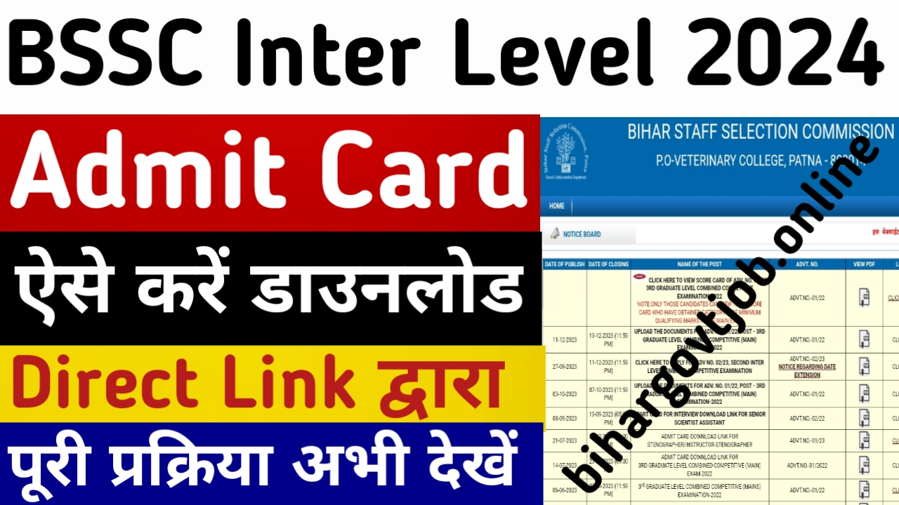 BSSC Inter Level Admit Card 2024