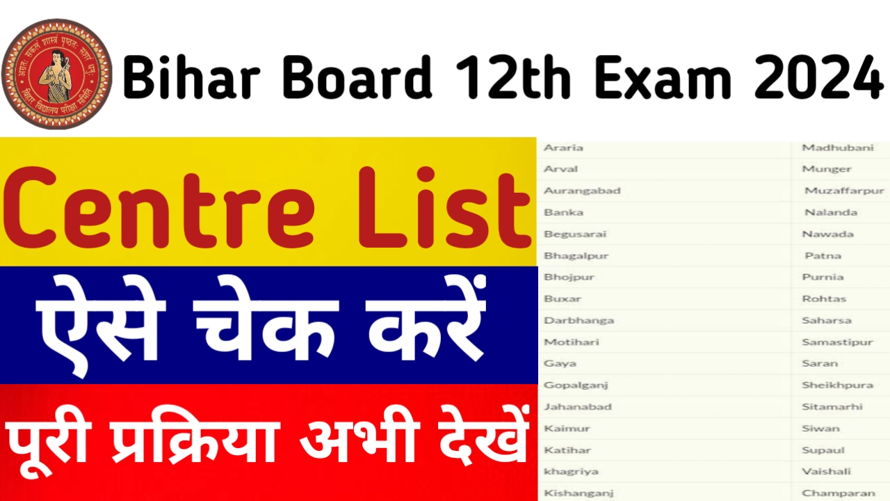 Bihar Board Inter Exam Centre List 2024