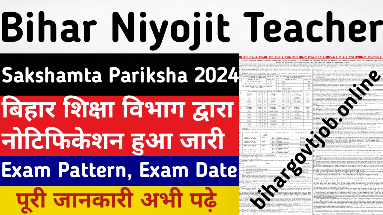 Bihar Niyojit Teacher Sakshamta Pariksha 2024