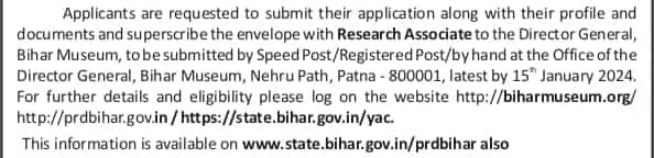 Bihar Museum Vacancy Requirement 2024 