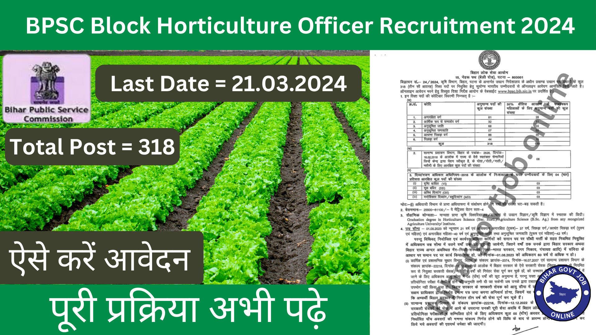 BPSC Block Horticulture Officer Recruitment 2024