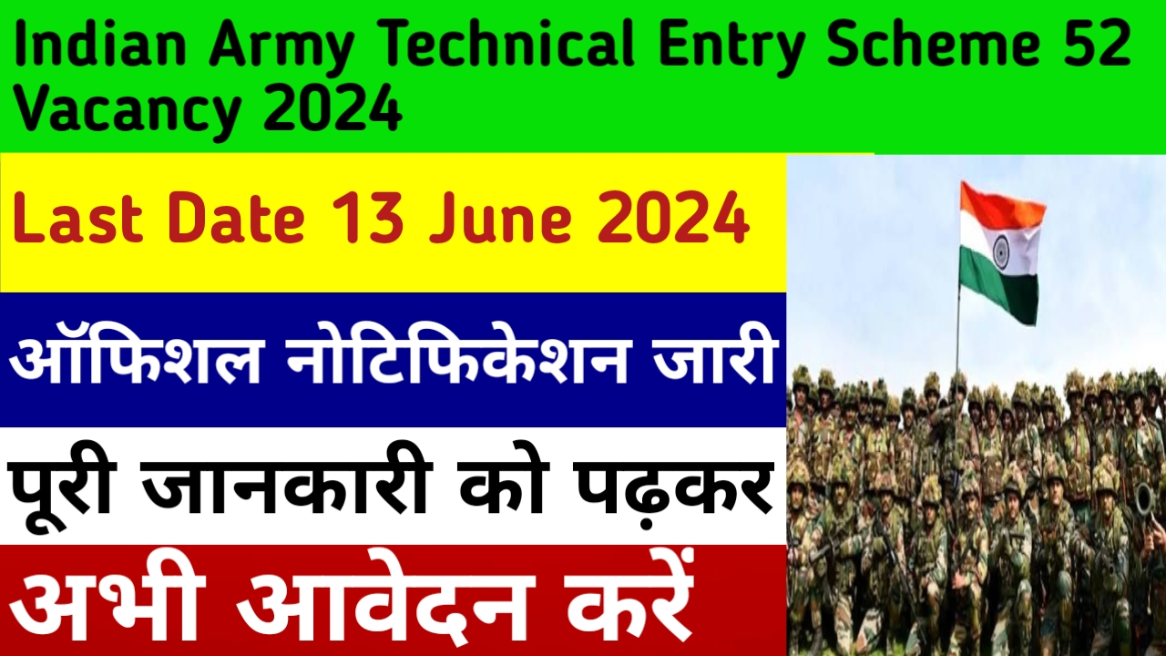 Indian Army Technical Entry Scheme 52 Vacancy 2024