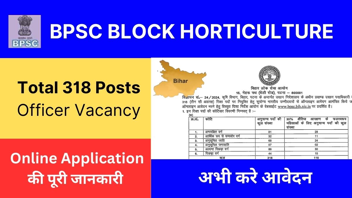 BPSC BLOCK HORTICULTURE VACANCY